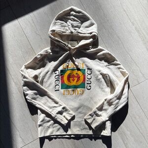 Gucci Vintage Double Ring Logo Printed Drawstring Sweatshirt Logo Hoodie Sweater